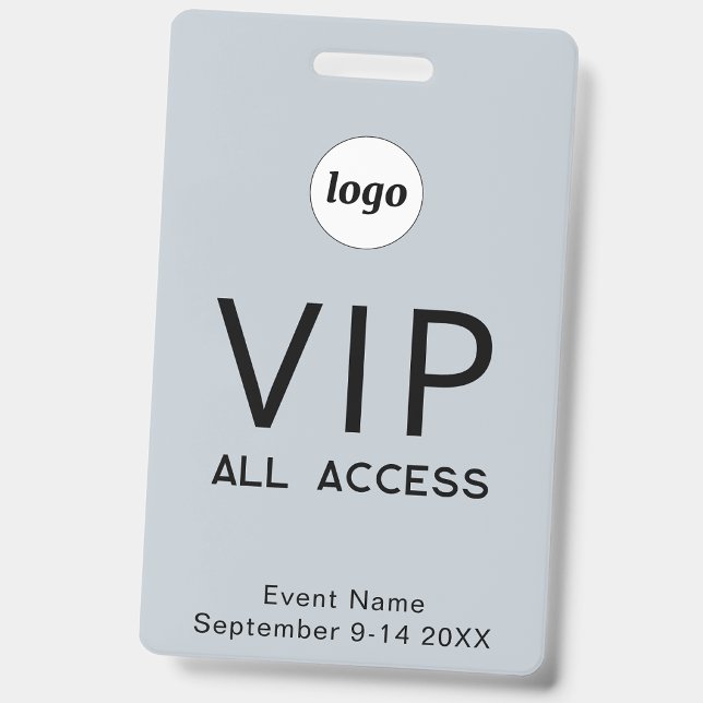 Simple Logo Minimalist VIP All Access Pass Event Badge (Simple logo with custom text business branding promotional VIP all access event ID badge)