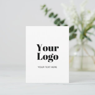 Simple Logo or Image Upload Template & Custom Text Postcard
