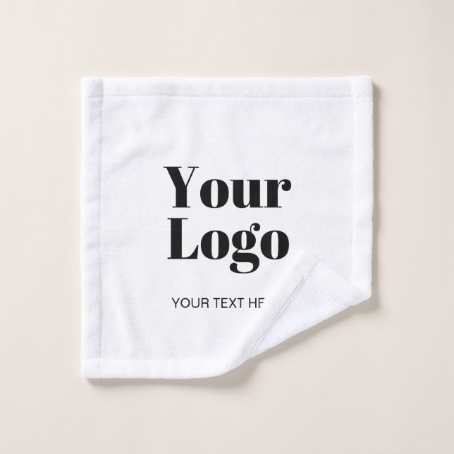 Simple Logo or Image Upload Template & Custom Text Wash Cloth (Wash Cloth)