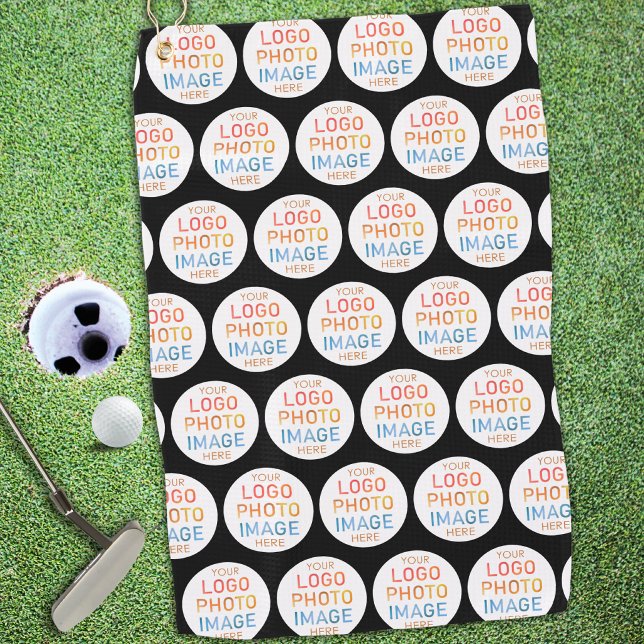 Simple Logo or Photo Repeating Pattern Golf Towel (Creator Uploaded)