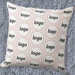Simple Logo Pattern Blush Pink Throw Pillow<br><div class="desc">Simple minimalist logo design to foster brand loyalty and promote your small business.  Replace the logo with your own and change the background colour in the Design Tool to customize.</div>