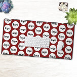 Simple Logo Pattern Business Branding Promotional  Desk Mat<br><div class="desc">Simple logo design to foster brand loyalty and promote your small business.  Replace the logo with your own and change the burgundy red background colour in the Design Tool to customize.</div>
