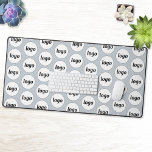 Simple Logo Pattern Business Branding Promotional Desk Mat<br><div class="desc">Simple logo design to foster brand loyalty and promote your small business.  Replace the logo with your own and change the background colour in the Design Tool to customize.</div>