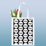 Simple Logo Pattern Business Branding Promotional Reusable Grocery Bag<br><div class="desc">Simple logo branding pattern design to foster brand loyalty and promote your small business. Replace the logo with your own and change the background colour in the Design Tool to customize. Great for your staff and employees, to use in your business and to give away to your customers and clients....</div>