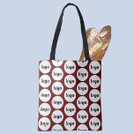 Simple Logo Pattern Business Burgundy Tote Bag<br><div class="desc">Simple logo pattern design to foster brand loyalty and promote your small business.  Replace the logo with your own and change the background colour in the Design Tool to customize.</div>