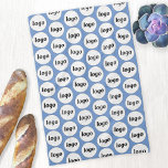 Simple Logo Pattern Business Promotional Blue Kitchen Towel<br><div class="desc">Simple logo pattern design to foster brand loyalty and promote your small business.  Replace the logo with your own and change the background colour in the Design Tool to customize.  Use them yourself or in your business or give them to staff,  employees,  customers and clients.</div>