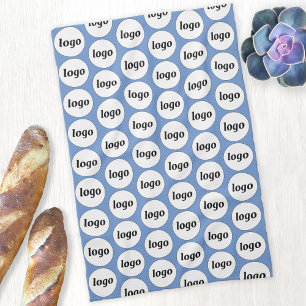 Simple Logo Pattern Business Promotional Blue Kitchen Towel