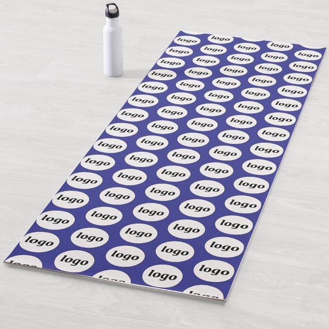 Simple Logo Pattern Business Promotional Blue Yoga Mat (Simple logo pattern business branding promotional yoga mat)