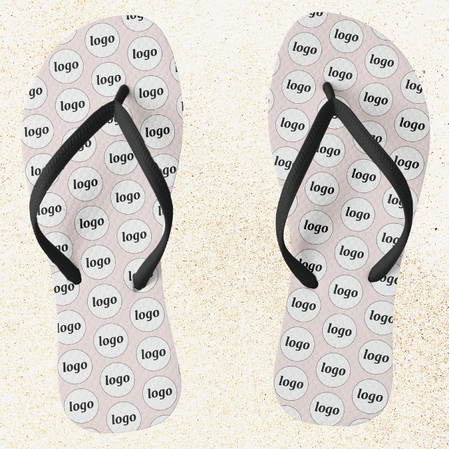 Simple Logo Pattern Business Promotional Flip Flops (Simple logo pattern business promotional branding flip flops)