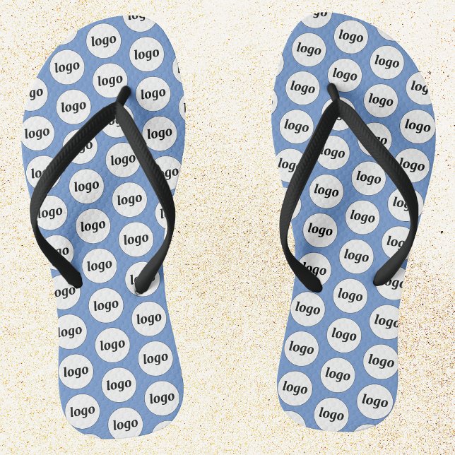Simple Logo Pattern Business Promotional Flip Flops (Simple logo pattern business promotional branding flip flops)