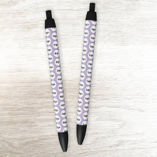 Simple Logo Pattern Business Promotional Lilac Black Ink Pen