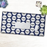 Simple Logo Pattern Business Promotional Navy Blue Desk Mat<br><div class="desc">Simple logo design to foster brand loyalty and promote your small business.  Replace the logo with your own and change the background colour in the Design Tool to customize.</div>