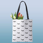 Simple Logo Pattern Business Promotional Tote Bag<br><div class="desc">Simple logo pattern design to foster brand loyalty and promote your small business.  Replace the logo with your own and change the background colour in the Design Tool to customize.</div>