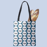 Simple Logo Pattern Business Teal Green Tote Bag<br><div class="desc">Simple logo pattern design to foster brand loyalty and promote your small business.  Replace the logo with your own and change the background colour in the Design Tool to customize.</div>