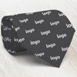 Simple Logo Pattern Dark Charcoal Grey Business Tie<br><div class="desc">Simple logo pattern design business branding professional tie for your staff and employee uniforms,  or to promote your business at corporate events,  trade shows,  sales meetings and consultations.</div>