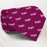 Simple Logo Pattern Dark Cherry Red Business Tie<br><div class="desc">Simple logo pattern design business branding professional tie for your staff and employee uniforms,  or to promote your business at corporate events,  trade shows,  sales meetings and consultations.</div>