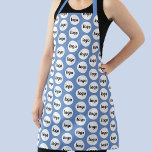 Simple Logo Pattern Promotional Blue Apron<br><div class="desc">Simple minimalist logo design to foster brand loyalty and promote your small business. Replace the logo with your own and change the background colour in the Design Tool to customize. Perfect for business parties and events, or for your garden, art, craft, cafe, restaurant, catering or bakery business.</div>