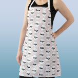 Simple Logo Pattern Promotional Blush Pink Apron<br><div class="desc">Simple minimalist logo design to foster brand loyalty and promote your small business.  Replace the logo with your own and change the background colour in the Design Tool to customize.  Perfect for business parties and events,  or for your cafe,  restaurant or bakery.</div>