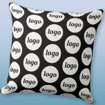 Simple Logo Pattern Promotional Business Throw Pillow<br><div class="desc">Simple minimalist logo design to foster brand loyalty and promote your small business.  Replace the logo with your own and change the background colour in the Design Tool to customize.</div>