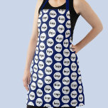 Simple Logo Pattern Promotional Navy Blue Apron<br><div class="desc">Simple minimalist logo design to foster brand loyalty and promote your small business.  Replace the logo with your own and change the background colour in the Design Tool to customize.  Perfect for business parties and events,  or for your garden,  art,  craft,  cafe,  restaurant,  catering or bakery business.</div>