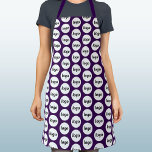 Simple Logo Pattern Promotional Plum Purple Apron<br><div class="desc">Simple minimalist logo design to foster brand loyalty and promote your small business. Replace the logo with your own and change the dark plum purple background colour in the Design Tool to customize. Perfect for business parties and events, or for your cafe, restaurant or bakery.</div>