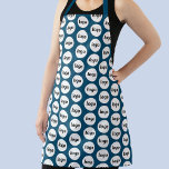 Simple Logo Pattern Promotional Teal Green Apron<br><div class="desc">Simple minimalist logo design to foster brand loyalty and promote your small business.  Replace the logo with your own and change the background colour in the Design Tool to customize.  Perfect for business parties and events,  or for your cafe,  restaurant or bakery.</div>