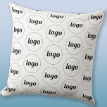 Simple Logo Pattern Throw Pillow<br><div class="desc">Simple minimalist logo design to foster brand loyalty and promote your small business. Replace the logo with your own and change the background colour in the Design Tool to customize.</div>