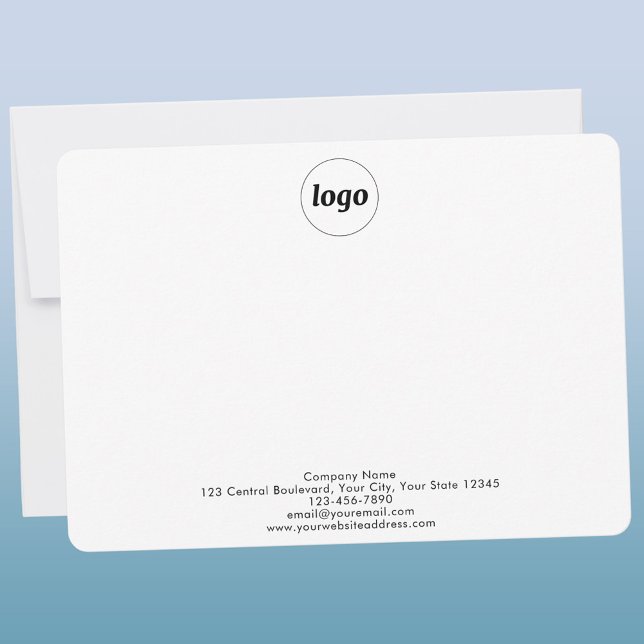 Simple Logo Professional Card (Simple logo with custom text business branding promotional notecard stationery)