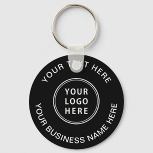 Simple Logo Promotional Black Keychain