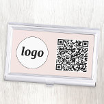 Simple Logo Promotional Business QR Code Business Card Holder<br><div class="desc">Simple logo and QR code to promote your business.  Replace the logo and QR code with your own to customize.  Minimalist and professional to reflect your brand.</div>