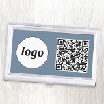 Simple Logo Promotional Business QR Code Business Card Holder<br><div class="desc">Simple logo and QR code to promote your business.  Replace the logo and QR code with your own to customize.  Minimalist and professional to reflect your brand.</div>