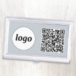 Simple Logo Promotional Business QR Code Business Card Holder<br><div class="desc">Simple logo and QR code to promote your business.  Replace the logo and QR code with your own to customize.  Minimalist and professional to reflect your brand.</div>