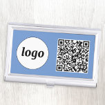 Simple Logo Promotional Business QR Code Business Card Holder<br><div class="desc">Simple logo and QR code to promote your business.  Replace the logo and QR code with your own to customize.  Minimalist and professional to reflect your brand.</div>
