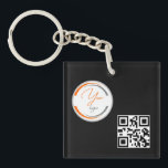 Simple Logo QR Code Business Black Keychain<br><div class="desc">Add your own logo and QR code to this striking minimalist professional design. Great for employee branding,  or as a promotional product for your employees,  clients and customers.</div>