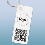 Simple Logo QR Code Business Keychain<br><div class="desc">Add your own logo and QR code to this striking minimalist professional design.   Great for employee branding,  or as a promotional product for your employees,  clients and customers.</div>