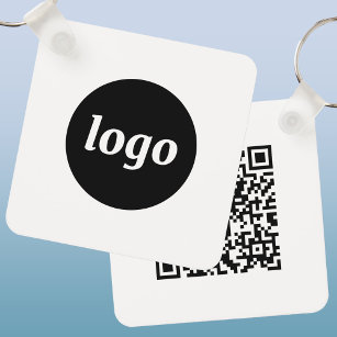 Simple Logo QR Code Business Keychain