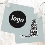 Simple Logo QR Code Business Keychain<br><div class="desc">Add your own logo and QR code to this striking minimalist professional design. Change the background colour in the Design Tool, or email squirrell@rocketmail.com for assistance with colour changes. Great for employee branding, or as a promotional product for your employees, clients and customers. Ideal for a trade show or corporate...</div>