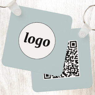 Simple Logo QR Code Business Keychain