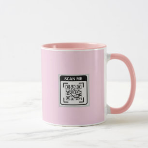 Simple Logo QR Code Business Pink Mug