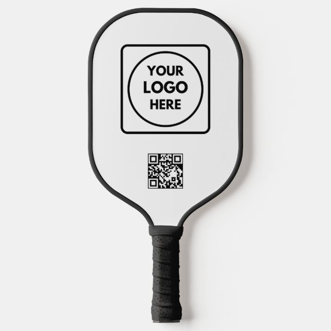 Simple Logo QR Code Business Promo Design Pickleball Paddle (Front)