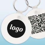 Simple Logo QR Code Business Promotional Keychain<br><div class="desc">Add your own logo and QR code to this striking minimalist professional design.   Great for employee branding,  or as a promotional product for your employees,  clients and customers.</div>