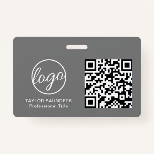 Simple Logo QR Code Employee Badge