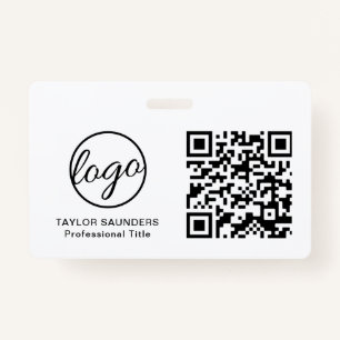 Simple Logo QR Code Employee Badge