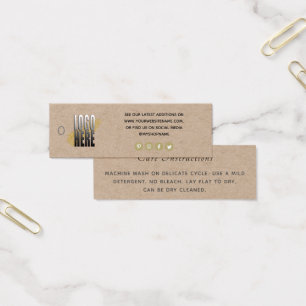Simple Logo Social Media Kraft Clothing Care  tag