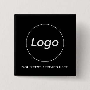 Simple Logo Text 2 Inch Square Button