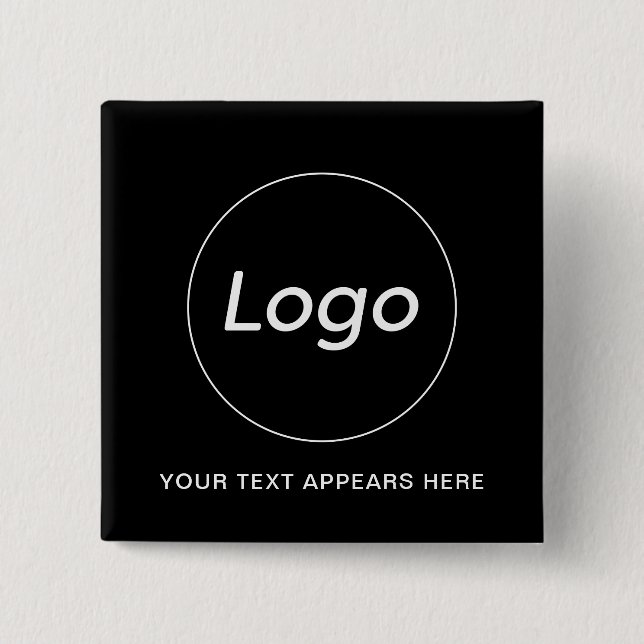 Simple Logo Text 2 Inch Square Button (Front)
