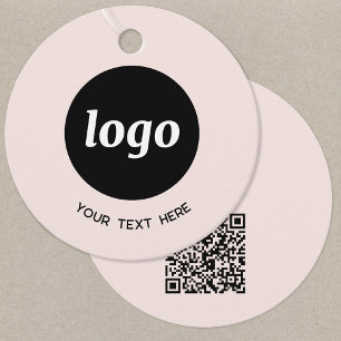 Simple Logo Text and QR Code Business Price Tags