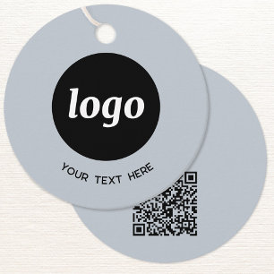 Simple Logo Text and QR Code Business Price Tags