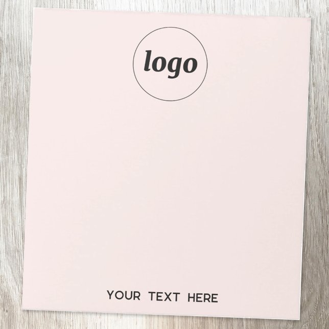 Simple Logo Text Business Promotional Blush Pink Notepad (Simple logo with custom text business branding promotional
blush pink notepad)