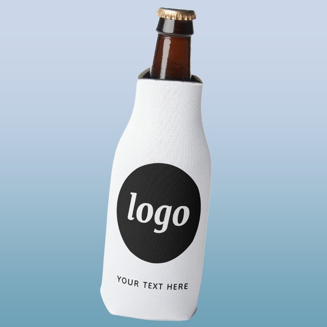 Simple Logo Text Business Promotional Branding Bottle Cooler (Simple logo with custom text business branding promotional bottle cooler)